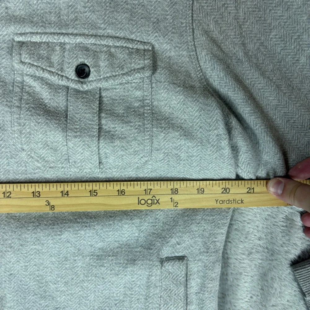 Banana Republic Sweater Men Large‎ Shawl Collar Herringbone Button Front Grey